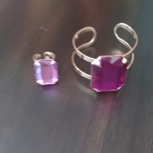 Elegant Purple Gemstone Jewelry Set